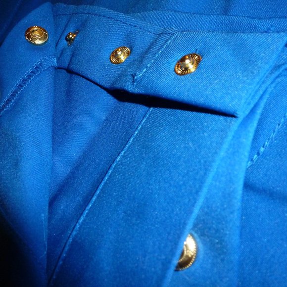 Anne Klein Slim Crop Petite Blue Woven pants ( waist is17.5") - Picture 15 of 16